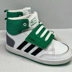 Adidas Kids' Green and White Sneakers